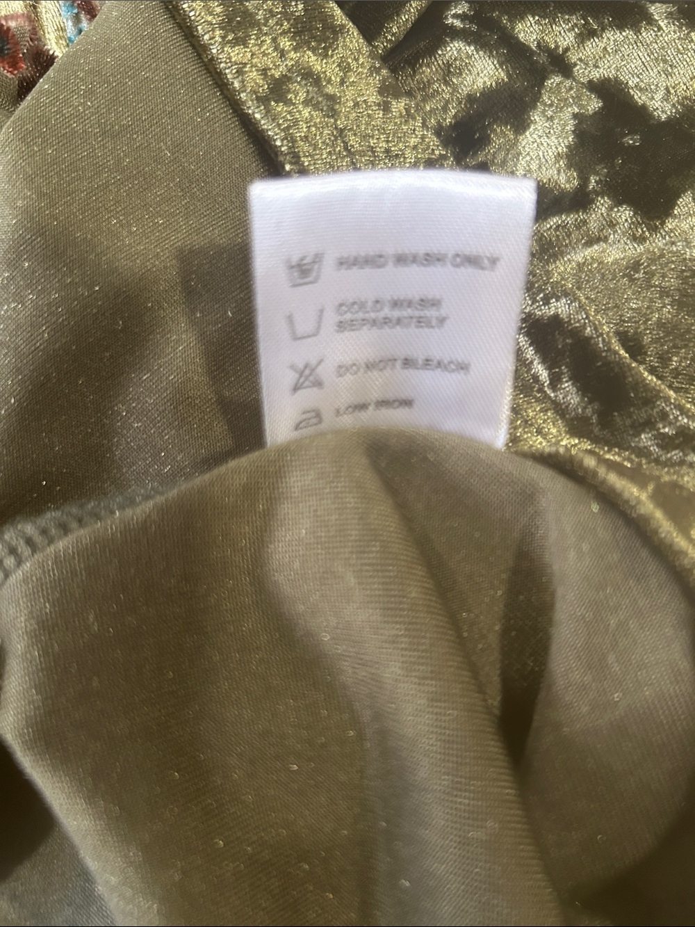 Crushed Velvet Tunic medium green  paisley Burnout sheer Whimsigoth Boho A Line - Picture 11 of 15